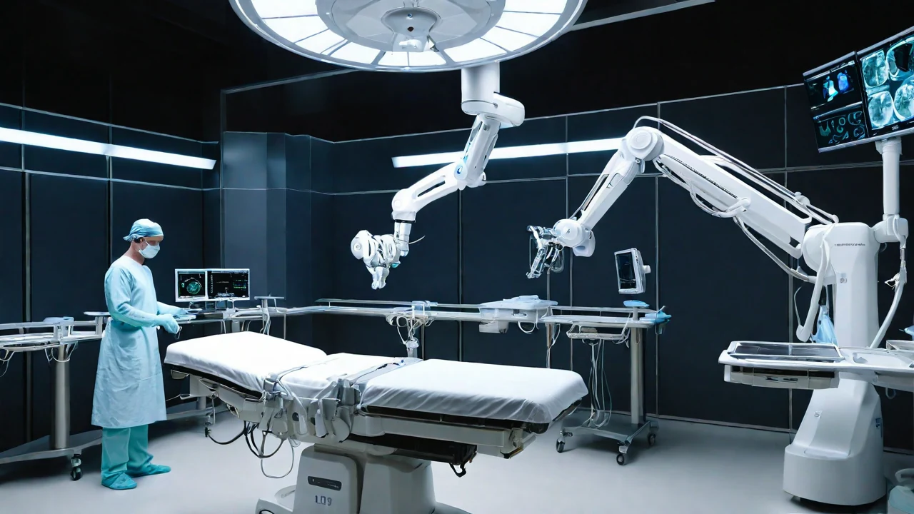 Da Vinci robotic surgery system in operating theatre